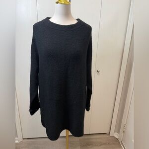 Free People Black Cozy Crewneck Sweater